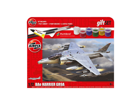 Airfix BAE Harrier GR.9A 1/72 dovanų rinkinys su dažais ir klijais