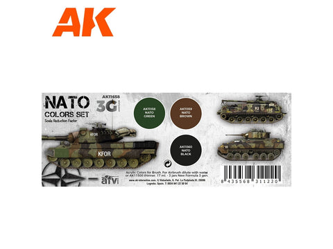 AK Interactive 3 kartos NATO akrilinių dažų rinkinys (3 spalvos)