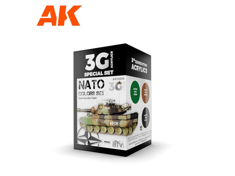 AK Interactive 3 kartos NATO akrilinių dažų rinkinys (3 spalvos)