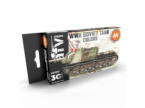 AK Interactive WW2 sovietinių tankų akrilinių dažų rinkinys, 6 spalvos