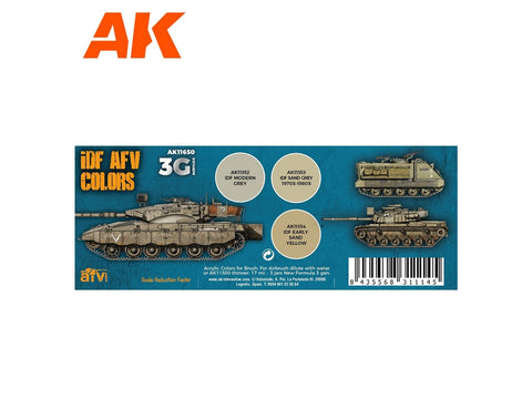 AK Interactive IDF AFV spalvos 3rd Gen akrilinių dažų rinkinys