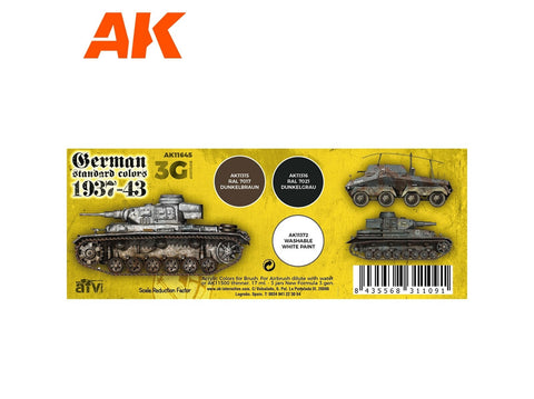AK Interactive akrilinių dažų rinkinys Vokiečių spalvos 1937–43 (3-ios kartos)