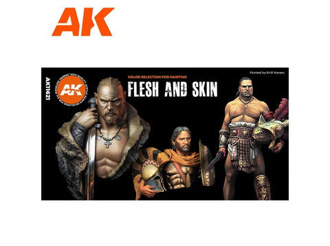 AK Interactive Flesh & Skin 3Gen akriliniai odos atspalvių dažai, 6 vnt.