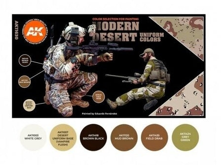 AK Interactive modernių dykumos uniformų 3Gen akrilo dažų rinkinys