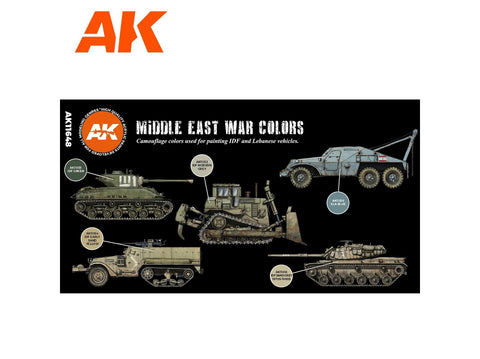 AK Interactive 3rd Gen akriliniai dažai Artimųjų Rytų karo, 6 spalvos AK11648