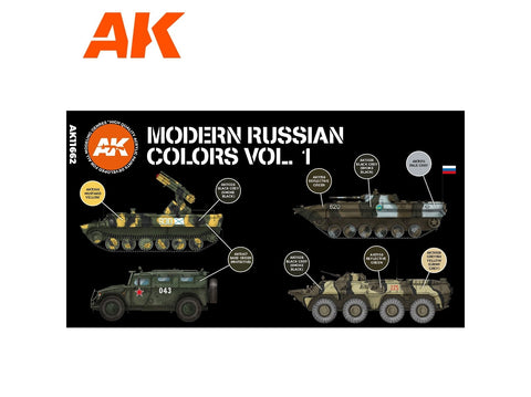 AK Interactive Rusų karinė kamufliažo dažų rinkinys Vol.1, 3 gen., AK11662