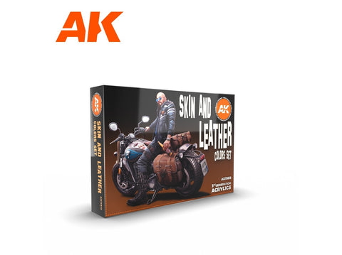 AK Interactive Skin & Leather akrilinių dažų rinkinys, 6 spalvos