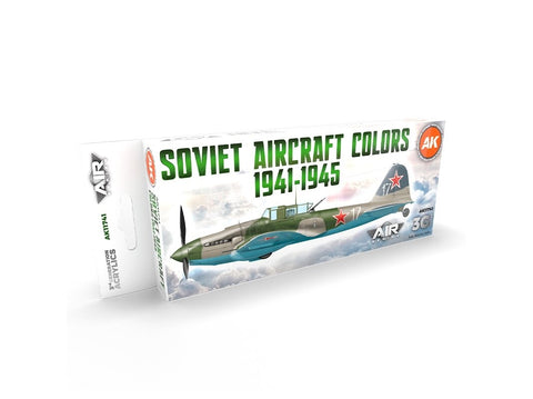 AK Interactive sovietinių lėktuvų dažai 1941–1945, akrilų rinkinys