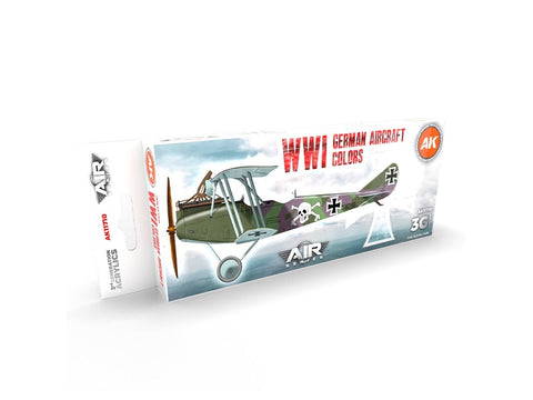 AK Interactive WWI vokiečių lėktuvų kamufliažo akrilinių dažų rinkinys