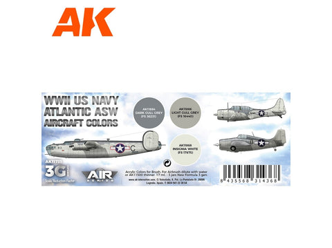 AK Interactive akrilai WWII JAV jūrų laivyno ASW rinkinys 3-ios k. AK11731