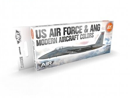 AK Interactive 3 kartos akrilinių dažų rinkinys USAF/ANG moderniems lėktuvams
