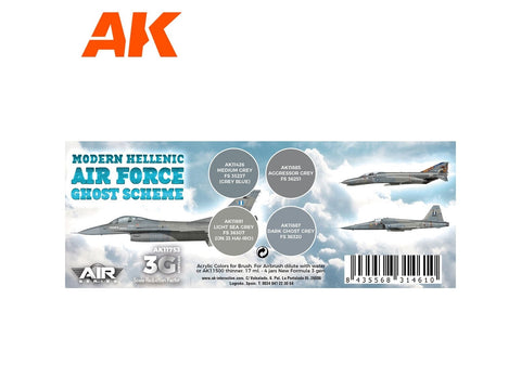 AK Interactive 3-ios kartos akrilai: HAF Ghost Scheme rinkinys AK11753