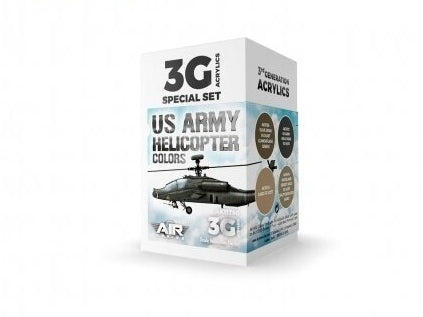 AK Interactive US Army sraigtasparnių spalvų 3 kartos akrilinių dažų rinkinys