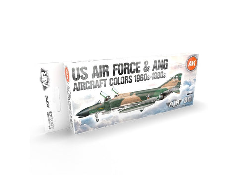 AK Interactive akrilinių dažų rinkinys USAF 1960–80, 8 spalvos (AK11747)