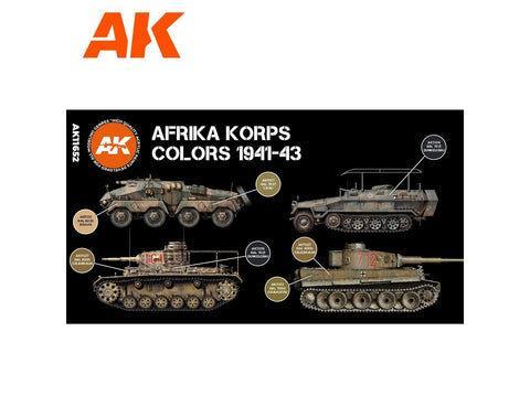 AK Interactive Afrika Korps 1941-43 akrilinių dažų rinkinys, 6 spalvos