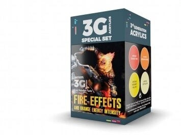 AK Interactive Wargame akrilinių dažų rinkinys ugnies efektams 3Gen