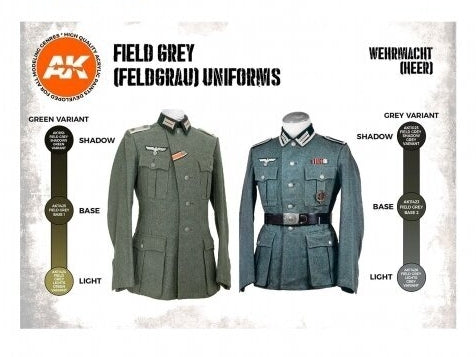 AK Interactive Feldgrau akrilinių dažų rinkinys Wehrmacht uniformoms