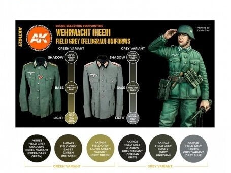 AK Interactive Feldgrau akrilinių dažų rinkinys Wehrmacht uniformoms