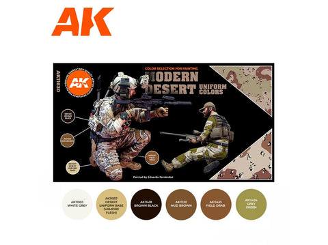 AK Interactive modernių dykumos uniformų 3Gen akrilo dažų rinkinys
