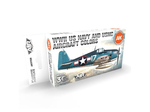 AK Interactive WWII JAV laivyno lėktuvų spalvų akrilinių dažų rinkinys