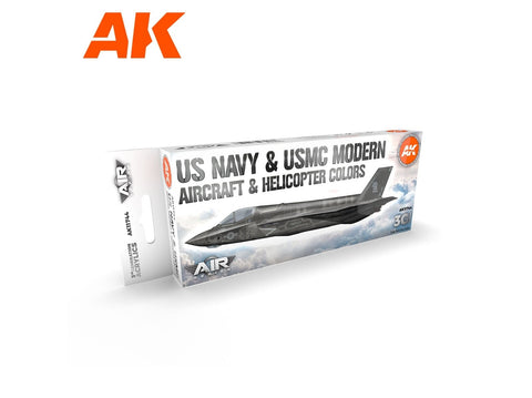 AK Interactive 3-ios kartos akrilinių dažų rinkinys US Navy/USMC aviacijai