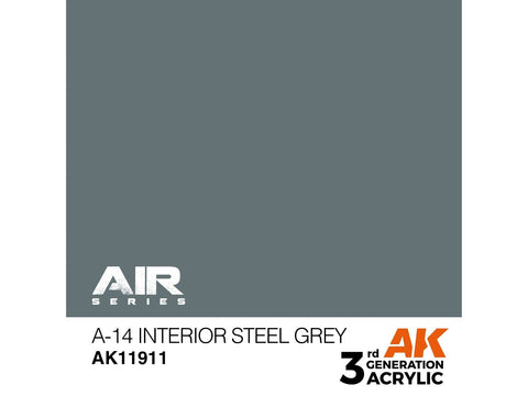 AK Interactive A-14 Interior Steel Grey akriliniai dažai AIR, 17 ml