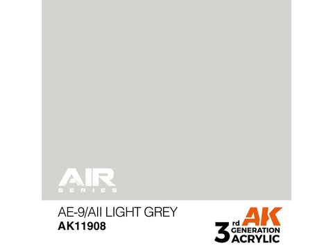 AK Interactive AE-9/AII šviesiai pilki AIR akriliniai dažai 17 ml