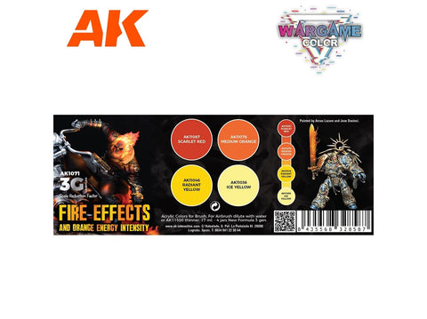 AK Interactive Wargame akrilinių dažų rinkinys ugnies efektams 3Gen