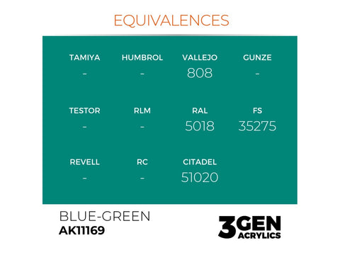 AK Interactive Blue-Green 3rd gen akriliniai dažai 17ml AK11169