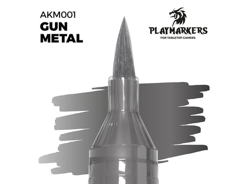 AK Interactive Gun Metal akrilinis dažų žymeklis su teptuko galiuku