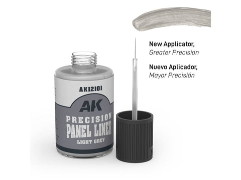 AK Interactive šviesiai pilkas Panel Liner sendinimo skystis, 30 ml AK12101