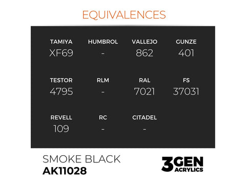 AK Interactive Smoke Black akriliniai dažai 17ml, 3-ios kartos