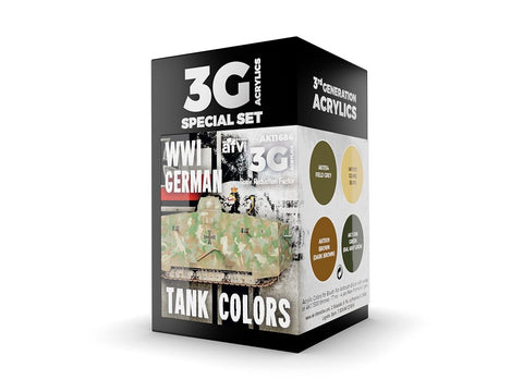 AK Interactive WWI vokiečių tankų kamufliažo dažų rinkinys, 3 gen.