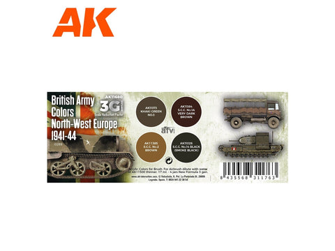 AK Interactive Britų armijos dažai N-V Europa 1941–44 akrilinis rinkinys