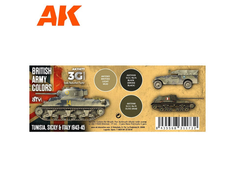 AK Interactive Britų armijos dažai Tunisas Sicilija Italija 1943–45, akrilas