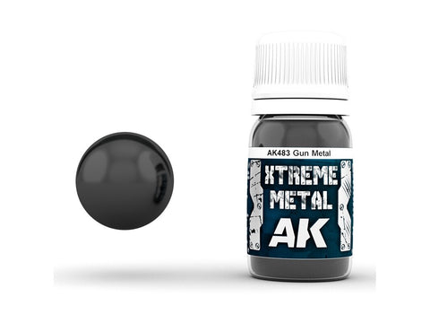 AK Interactive Gun Metal Xtreme Metal emaliniai metaliniai dažai 30ml