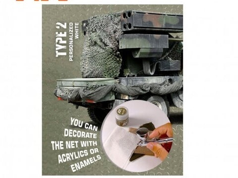 AK Interactive baltas kamufliažo tinklas, tipas 2, 1/35, AK8063