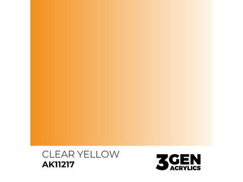 AK Interactive Clear Yellow akriliniai dažai 3rd Gen, 17 ml (AK11217)