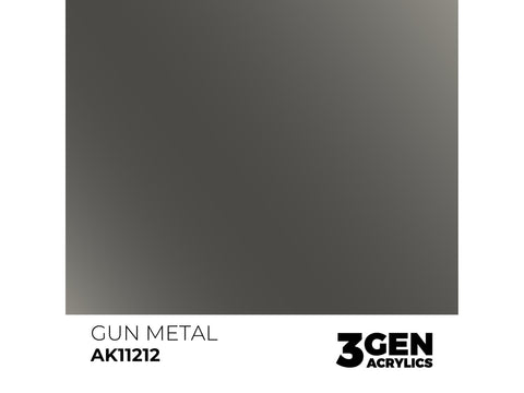 AK Interactive Gun Metal akriliniai modelių dažai 17ml, 3 gen.