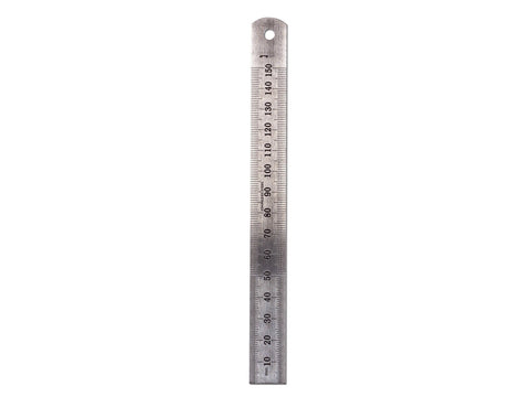 Nerūdijančio plieno 150 mm metalinė liniuotė modeliavimui