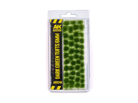 AK Interactive tamsiai žali žolės kuokšteliai 6mm dioramoms AK8246