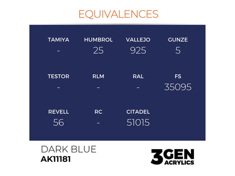 AK Interactive Dark Blue akriliniai dažai 3rd Gen, 17 ml (AK11181)