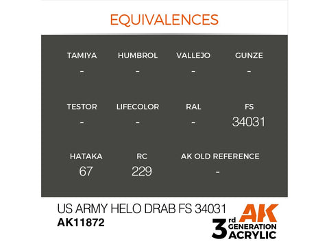 AK Interactive AIR akriliniai dažai US Army Helo Drab FS34031 17ml