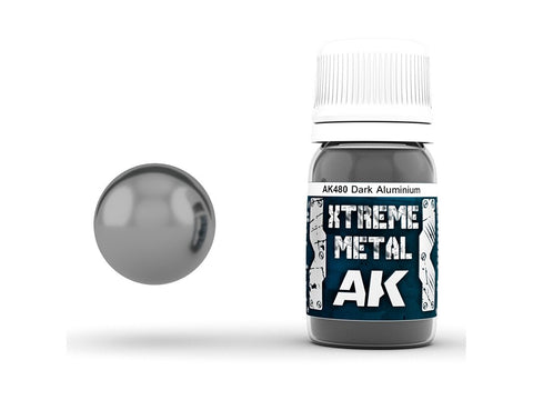 AK Interactive Dark Aluminium Xtreme Metal emaliniai metaliniai dažai 30ml