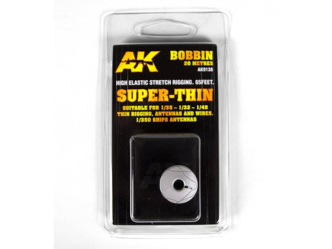 AK Interactive elastinga takelažo gija SUPER THIN 70D, AK9136