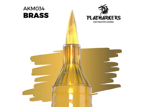 AK Interactive Playmarker žalvario akrilinis žymeklis su teptuku