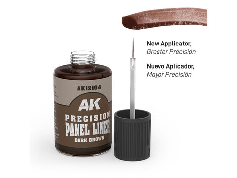AK Interactive Dark Brown panelių linijų dažai, 30 ml AK12104