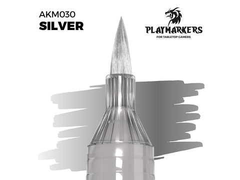 AK Interactive Silver akrilinis dažų žymeklis su teptuko galiuku