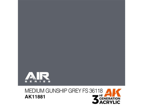 AK Interactive AIR akriliniai dažai Medium Gunship Grey FS36118 17ml