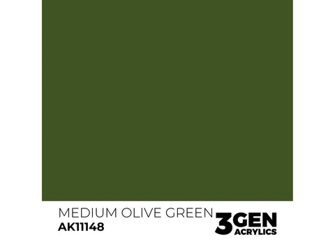 AK Interactive Medium Olive Green akriliniai dažai 17ml (3 gen.)